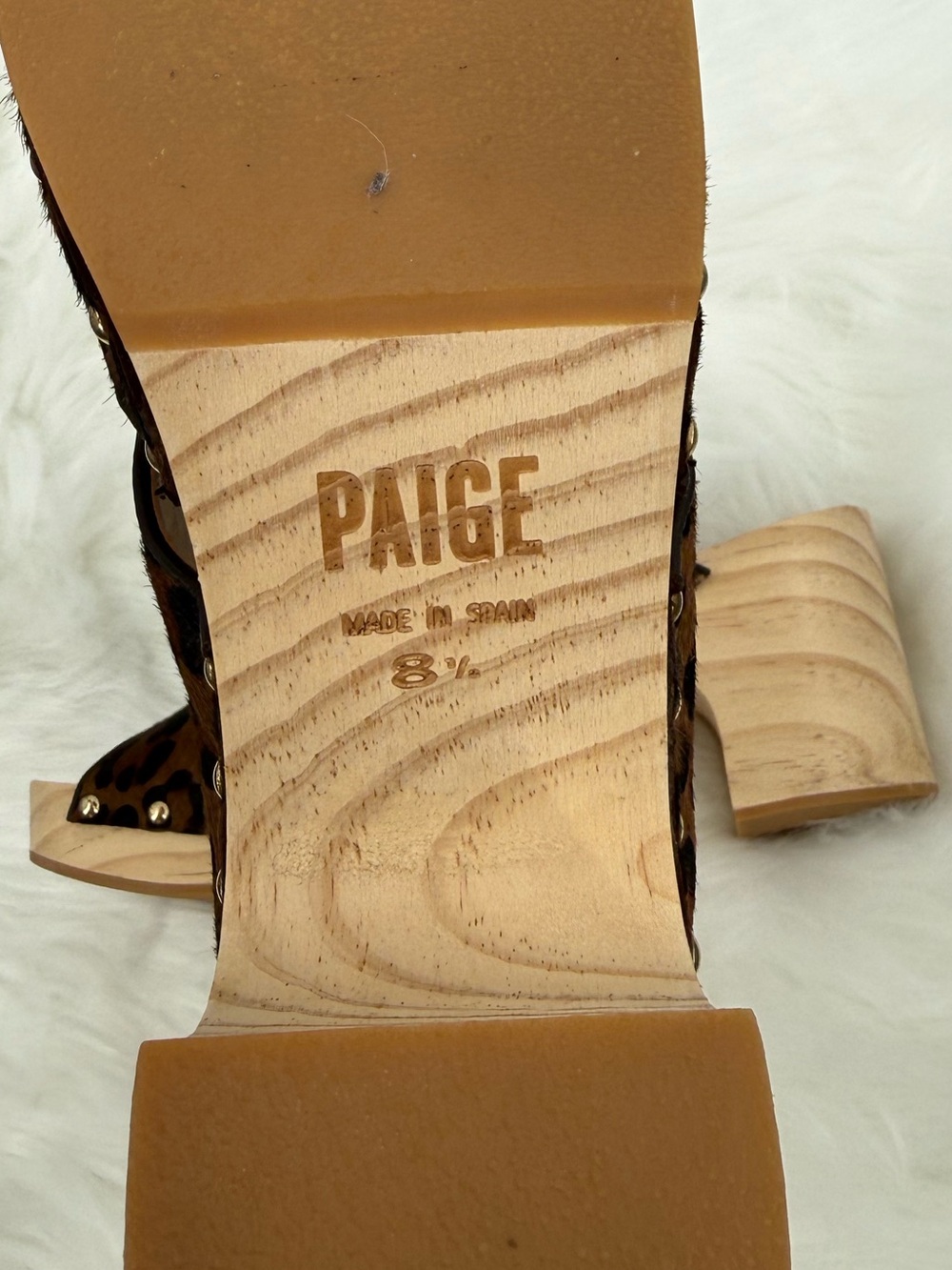 Paige Jules Genuine Calf Hair Mules Brown Leopard‎ Size 8.5 - Picture 4 of 7